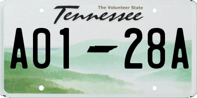 TN license plate A0128A