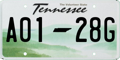 TN license plate A0128G