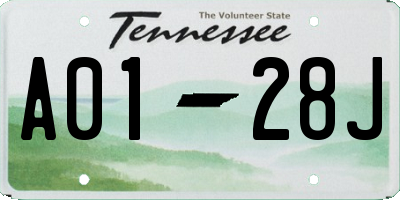 TN license plate A0128J