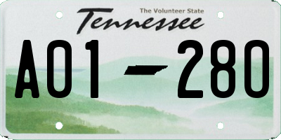 TN license plate A0128O