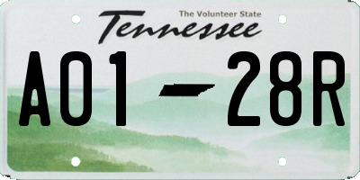 TN license plate A0128R