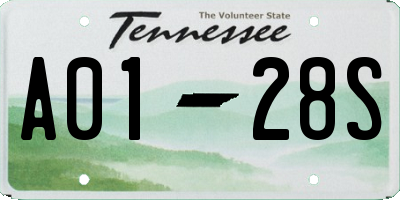 TN license plate A0128S