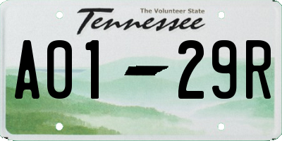 TN license plate A0129R