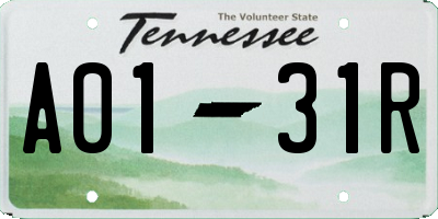 TN license plate A0131R