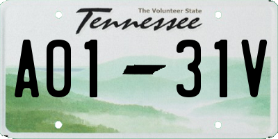 TN license plate A0131V