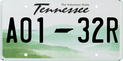 TN license plate A0132R