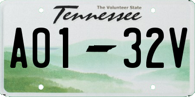 TN license plate A0132V