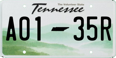 TN license plate A0135R