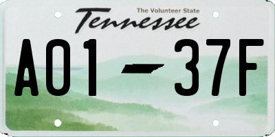 TN license plate A0137F