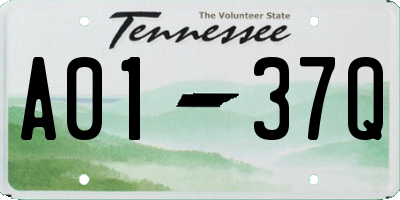 TN license plate A0137Q