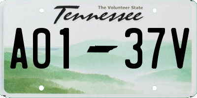 TN license plate A0137V