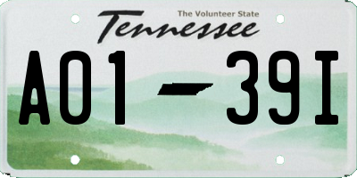 TN license plate A0139I