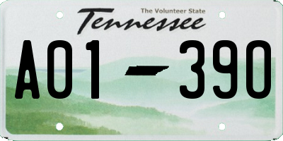 TN license plate A0139O