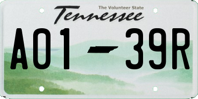 TN license plate A0139R