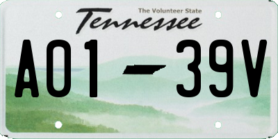 TN license plate A0139V