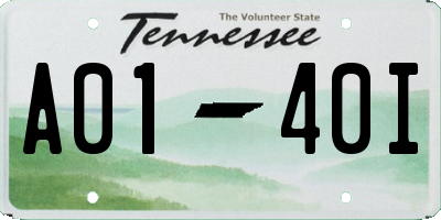 TN license plate A0140I