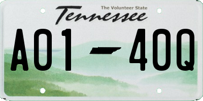 TN license plate A0140Q