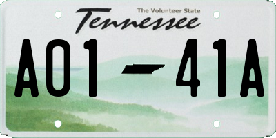 TN license plate A0141A