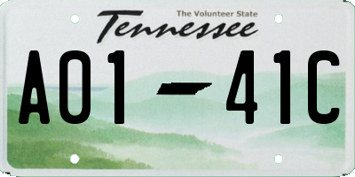 TN license plate A0141C