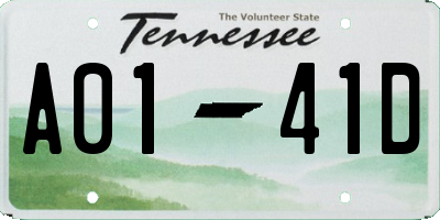 TN license plate A0141D
