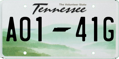 TN license plate A0141G