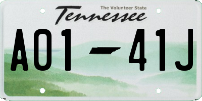 TN license plate A0141J