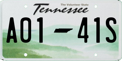 TN license plate A0141S