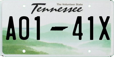 TN license plate A0141X