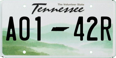 TN license plate A0142R