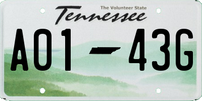 TN license plate A0143G