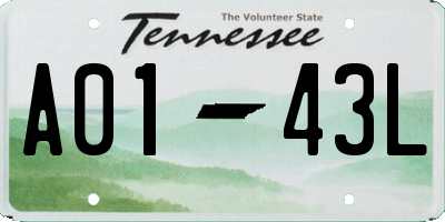 TN license plate A0143L