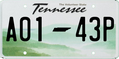 TN license plate A0143P