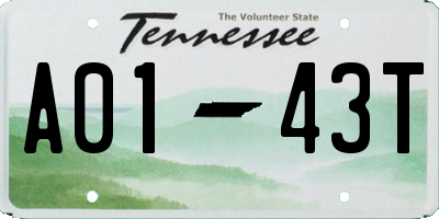 TN license plate A0143T