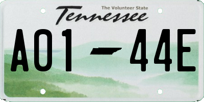 TN license plate A0144E