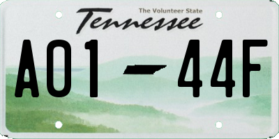 TN license plate A0144F