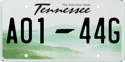 TN license plate A0144G