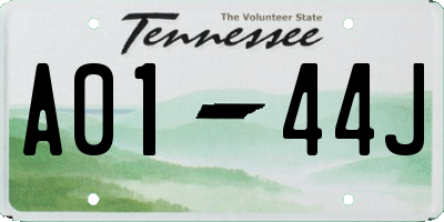 TN license plate A0144J