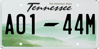 TN license plate A0144M