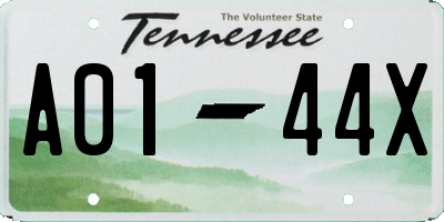 TN license plate A0144X