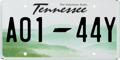 TN license plate A0144Y