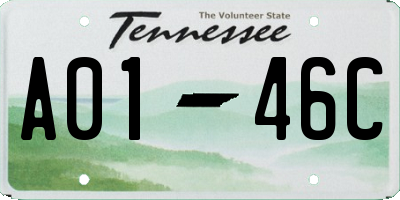 TN license plate A0146C