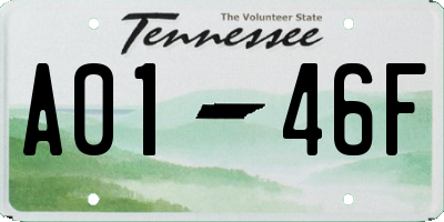 TN license plate A0146F