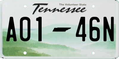 TN license plate A0146N