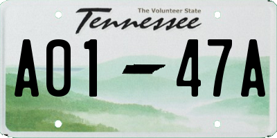 TN license plate A0147A