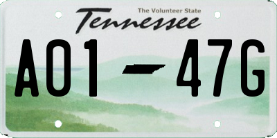 TN license plate A0147G