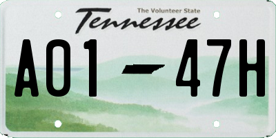 TN license plate A0147H