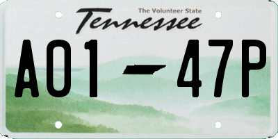 TN license plate A0147P