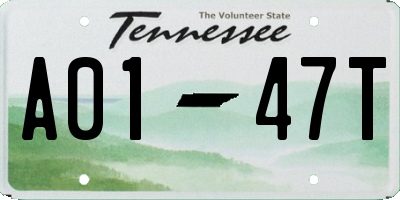 TN license plate A0147T