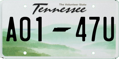 TN license plate A0147U