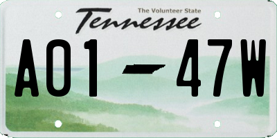 TN license plate A0147W